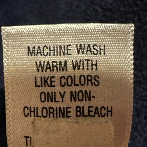 Cabin embroidered fleece sweater navy V-neck size‎ L seasonal holiday - Picture 3 of 6